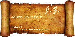 Jauch Zoltán névjegykártya